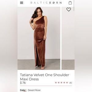 Baltic Born Tatiana Velvet One Shoulder Maxi Dress